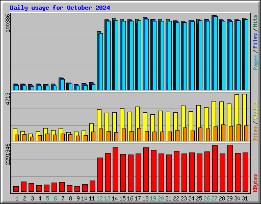 Daily usage for October 2024